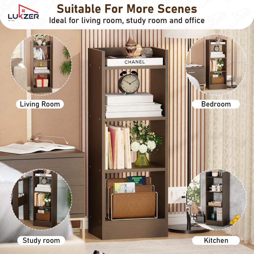 Engineered Wood Floor Standing Bookshelf Cabinet – A Perfect Blend of Style, Storage, and Strength